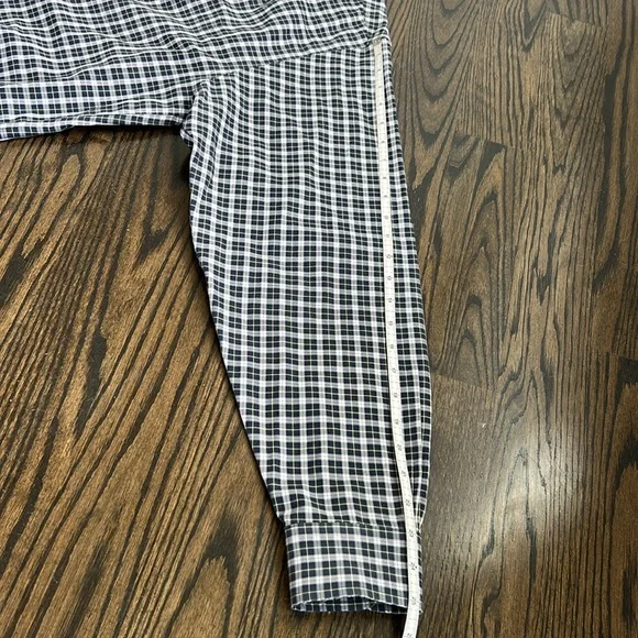 Vintage Brooks Brothers 90s Navy Plaid Button-Down Dress Casual Shirt Men Large - Picture 8 of 10